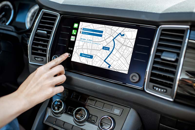In-dashboard GPS system in a car